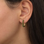 emerald birthstone hoop earrings for women  