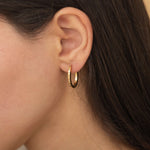 gold waterproof round diamond earrings