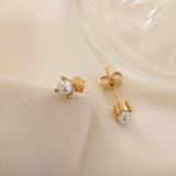 dainty gold pearl stud earrings for everyday wear since they are waterproof and made of tarnish free material