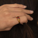 vintage garnet tarnish free birthstone signet ring 