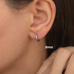 Silver Everyday Huggie Hoop Earrings for Women. Waterproof and Tarnish Free Earrings